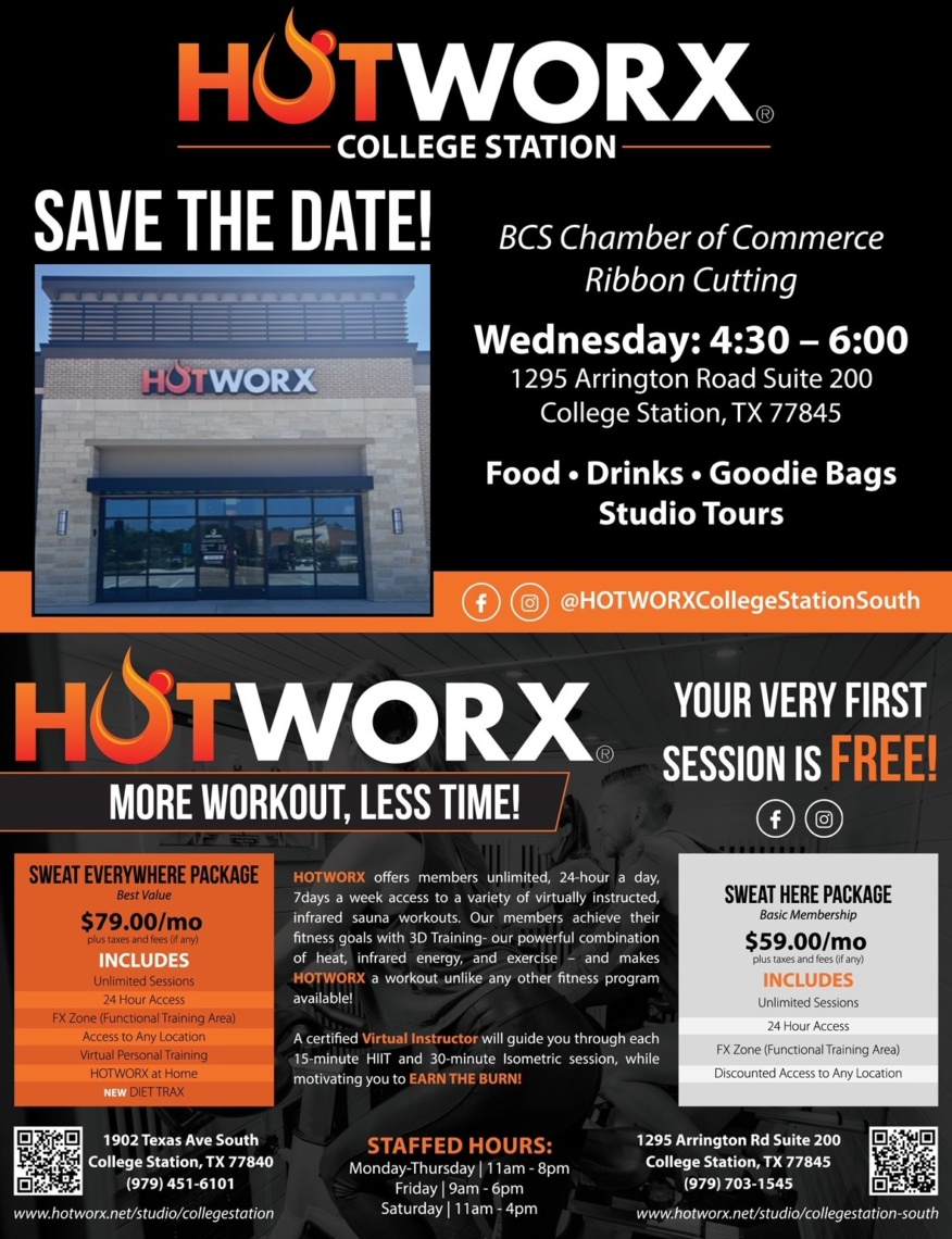 Save the date! Hotworx College Station Ribbon Cutting – June 15th