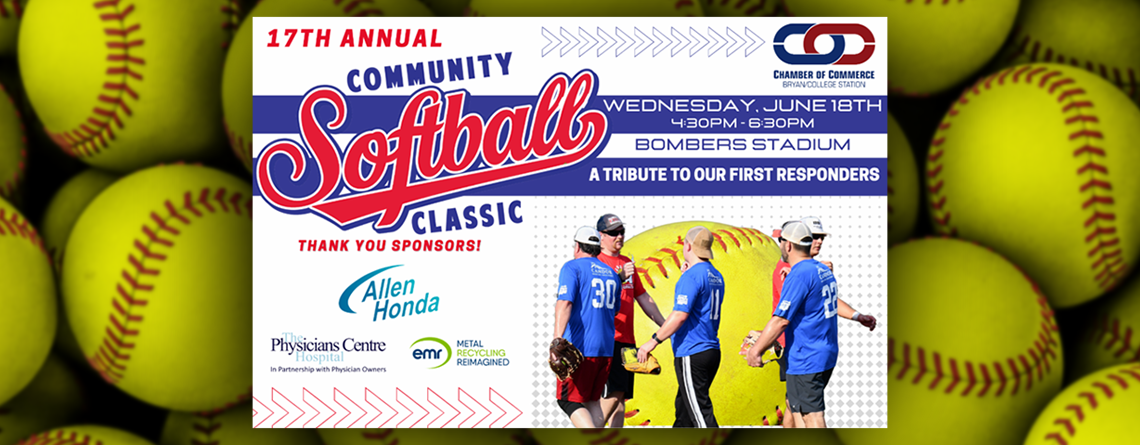The 17th Annual Community Softball Classic – June 18th