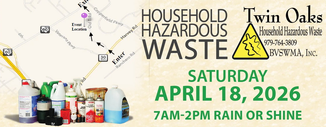 Household Hazardous Waste Event THIS Saturday.
