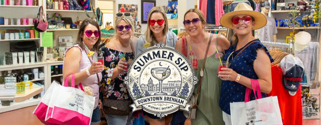 Downtown Brenham Summer Sip & Art Walk THIS Saturday