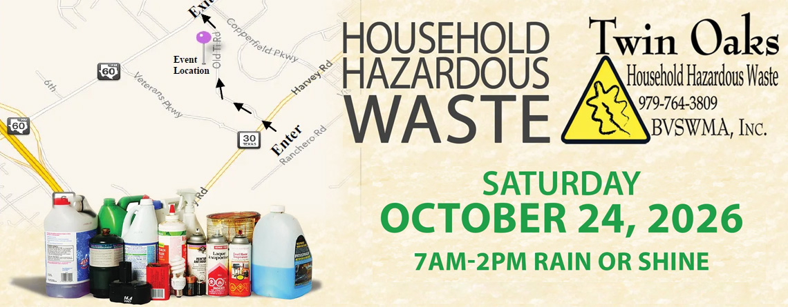 Household Hazardous Waste Event OCTOBER 24th!